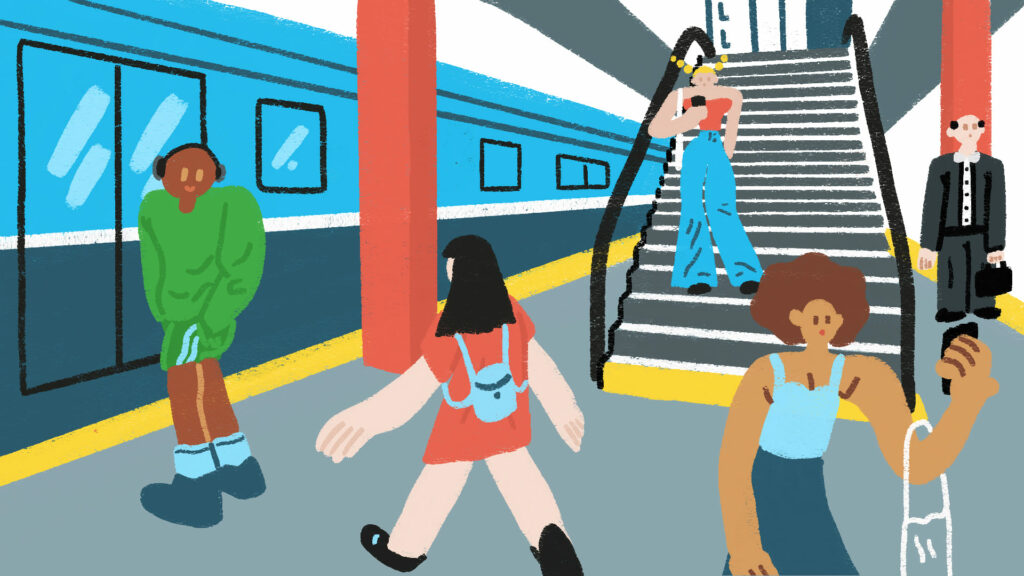 Illustration of a subway platform
