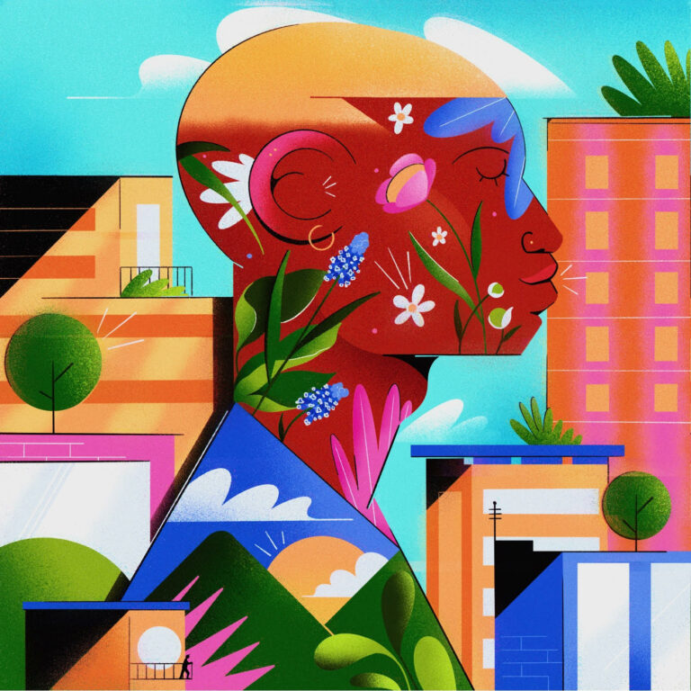 An artwork featured in the C40 United In Action artists campaign from Russell Abrahams.