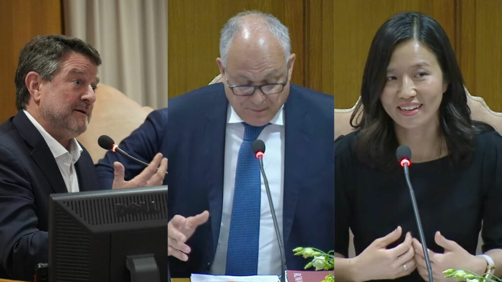 [Left to right] The city leaders of Santiago, Rome and Boston address participants at the Vatican climate summit (16 May 2024)_© Gabriella C. Marino_PAS