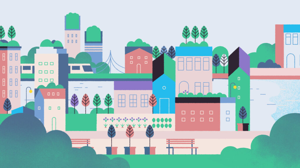 Kunstwerk von Studio Hyphen - Stadtbildillustration